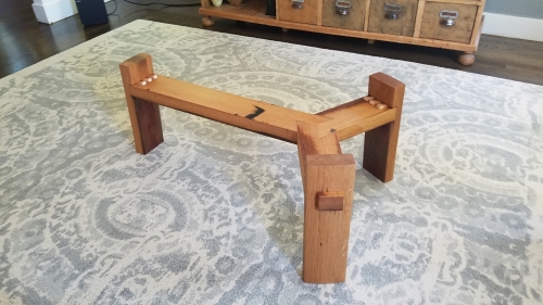 Wine Barrel Coffee Table with through Joinery and Glass top