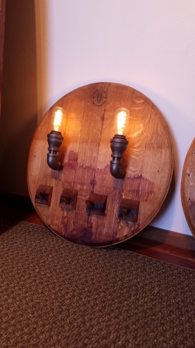 Barrel End Coat Rack and LightWith Touch LED