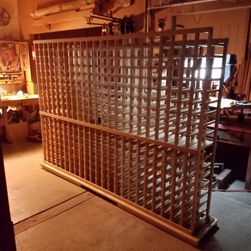 Wine Rack Being Built From Hickory