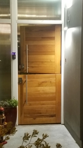Dutch Door For Eichler Entryway. Made From Wine Vat Staves