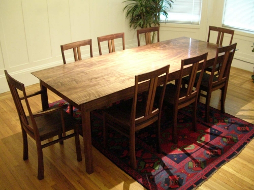 Walnut Dining Table and Chairs