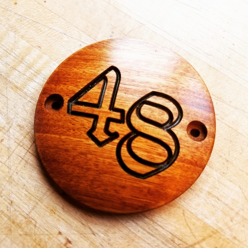 Harley 2 Hole Domed Points Cover for 48 Model Sportster. Custom Engraved in Reclaimed Tanning Vat Wood