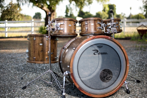 Reclaimed Wine Barrel Drum Set Walnut Stain